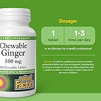 Vista 3 de Natural Factors Jengibre masticable 500 mg, 90