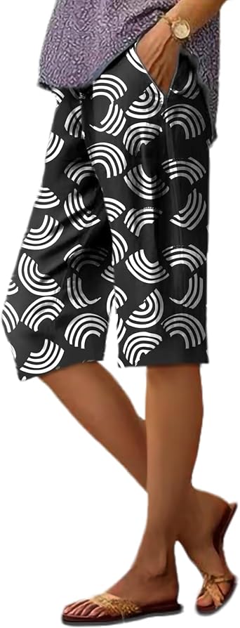 Summer Pants for Women Soft Comfy Cotton Polyester Blend Vintage Y2K Floral Vibrant Loose Pants
