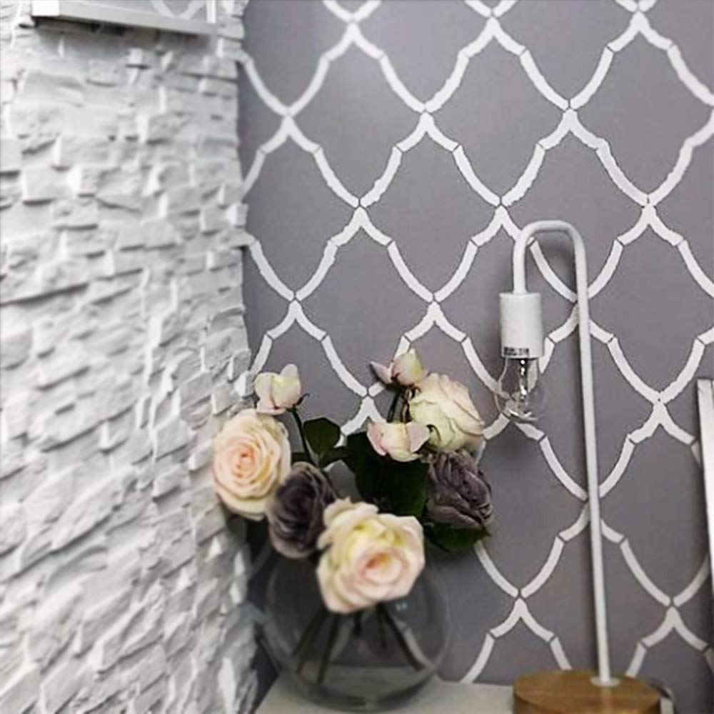 STENCILIT® Moroccan Simple Large Wall Stencils For Painting - Xl Size 24x37.5 In - Lattice Wall Stencil - Trellis Stencils For Walls - Geometric Extra Large Stencils