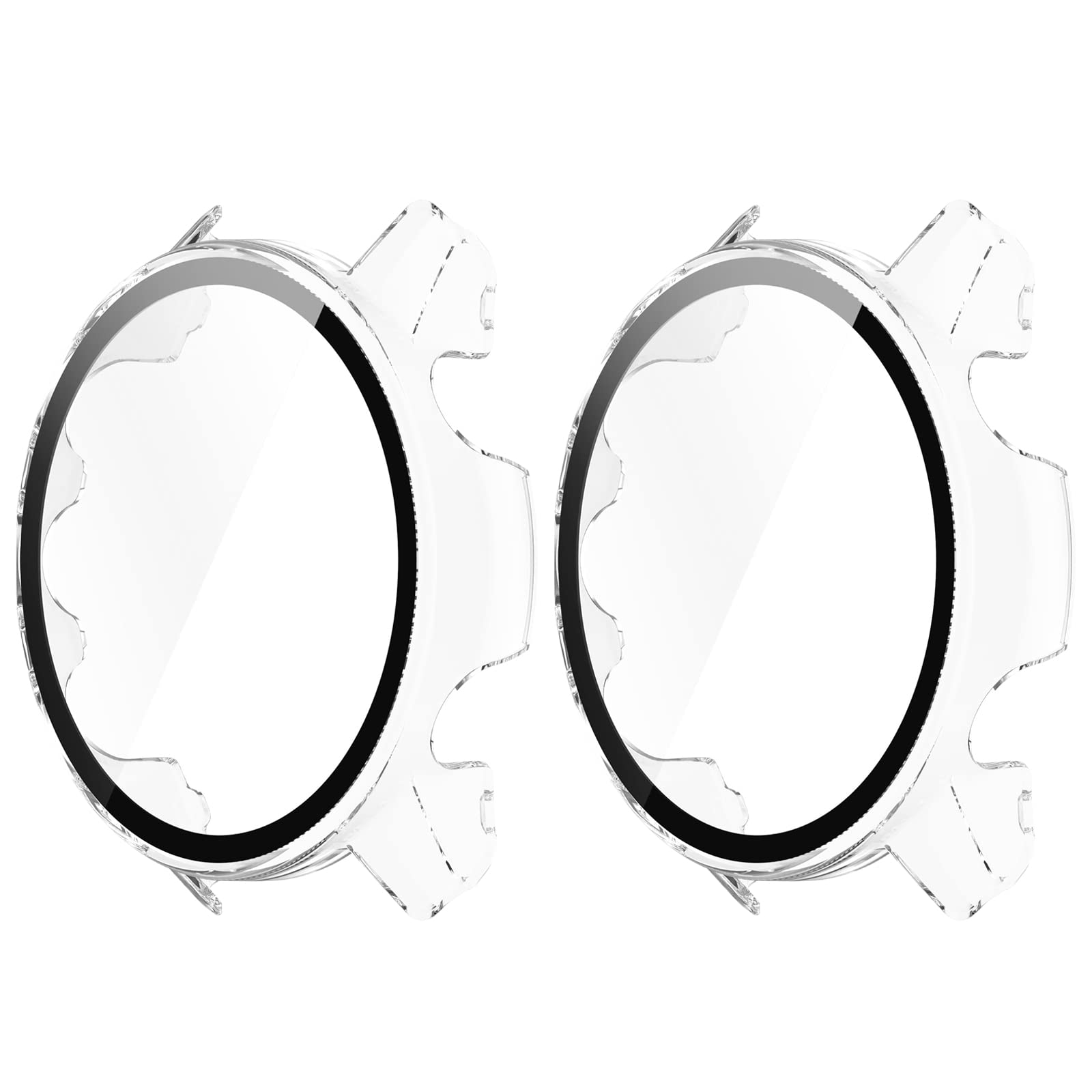 Photo 1 of 2 Pack Case Compatible for Garmin Forerunner 955,Shock-Proof and Shatter-Resistant Hard PC Case with Tempered Glass Screen Protector (Clear)