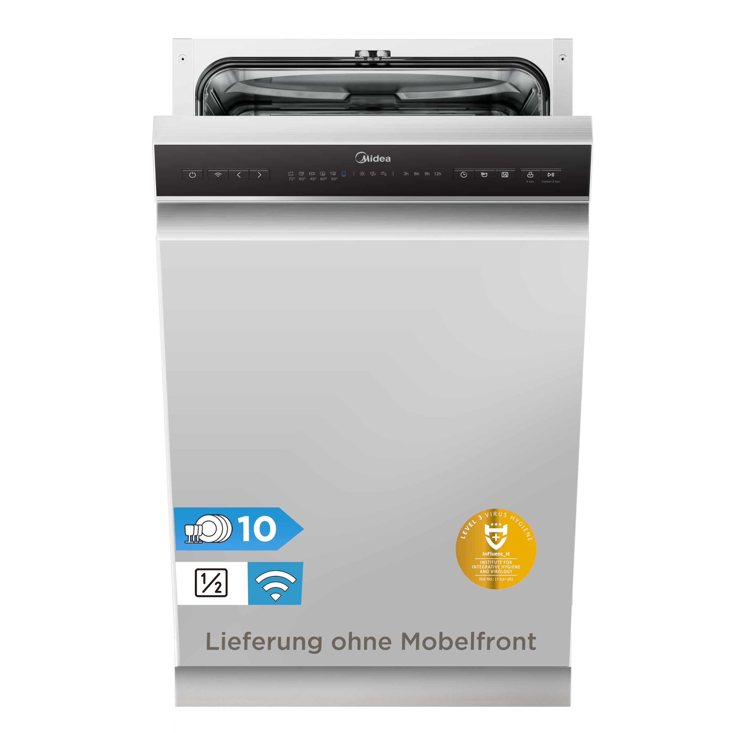 Midea MDWES1034CS-W Geschirrspüler Teilintegriert 45 cm