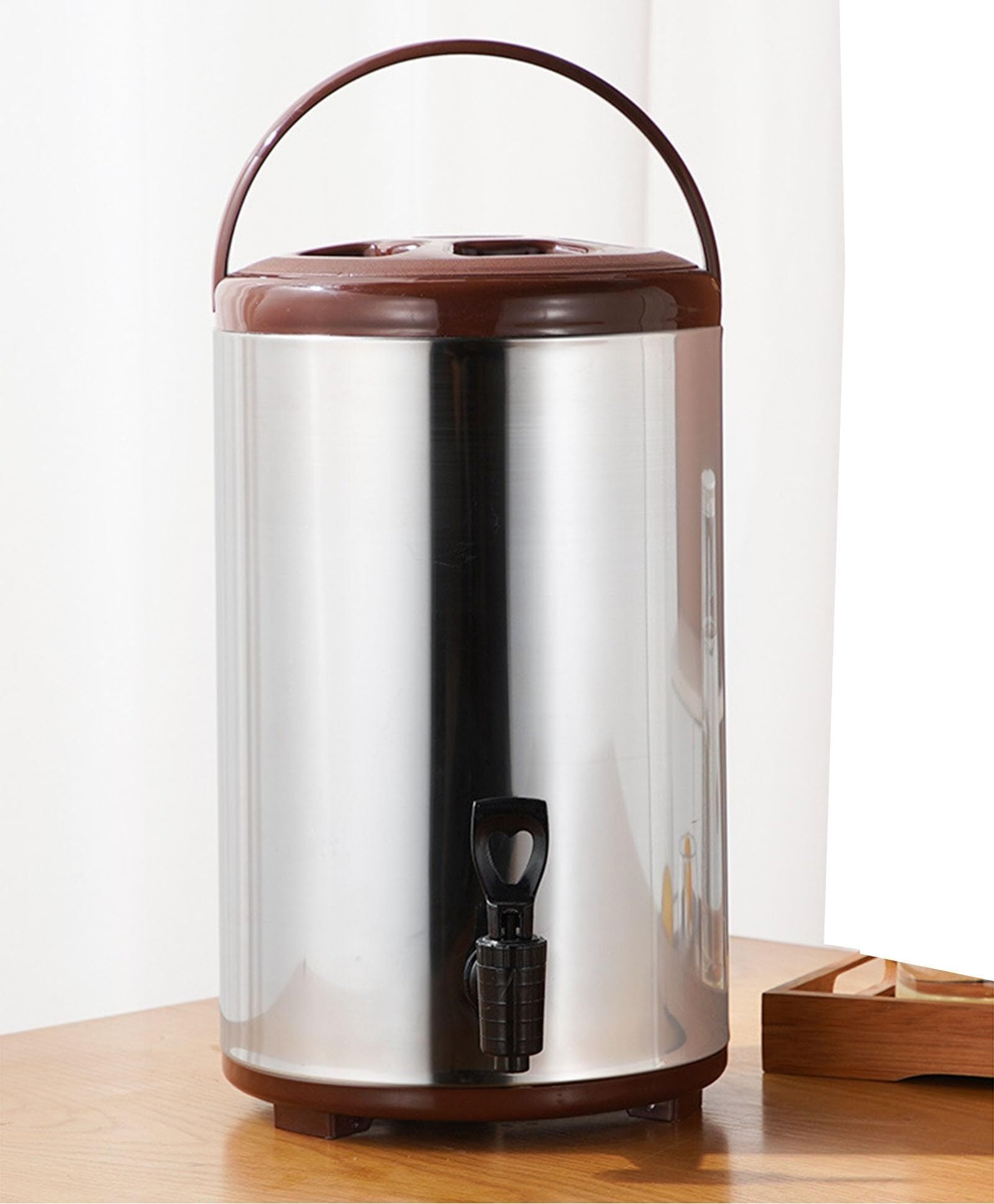 Termo de acero inoxidable para té con leche con grifo antigoteo de 10L