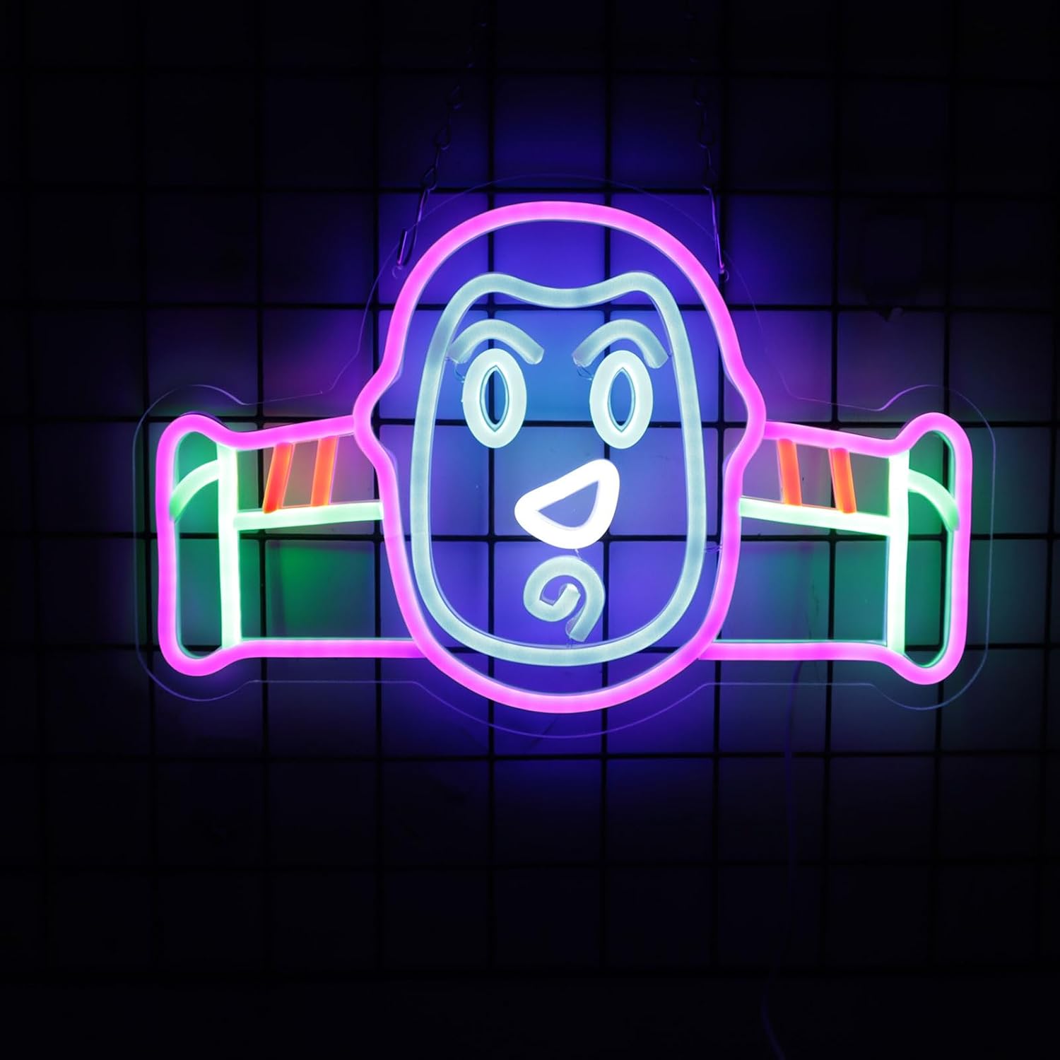 Space Ranger Themed Neon Sign Dimmable LED Neon Light for Wall Decor USB Powered Cartoon Astronaut Neon Sign for Teen Room Game Room Playroom Gift for Boys & Cartoon Fans
