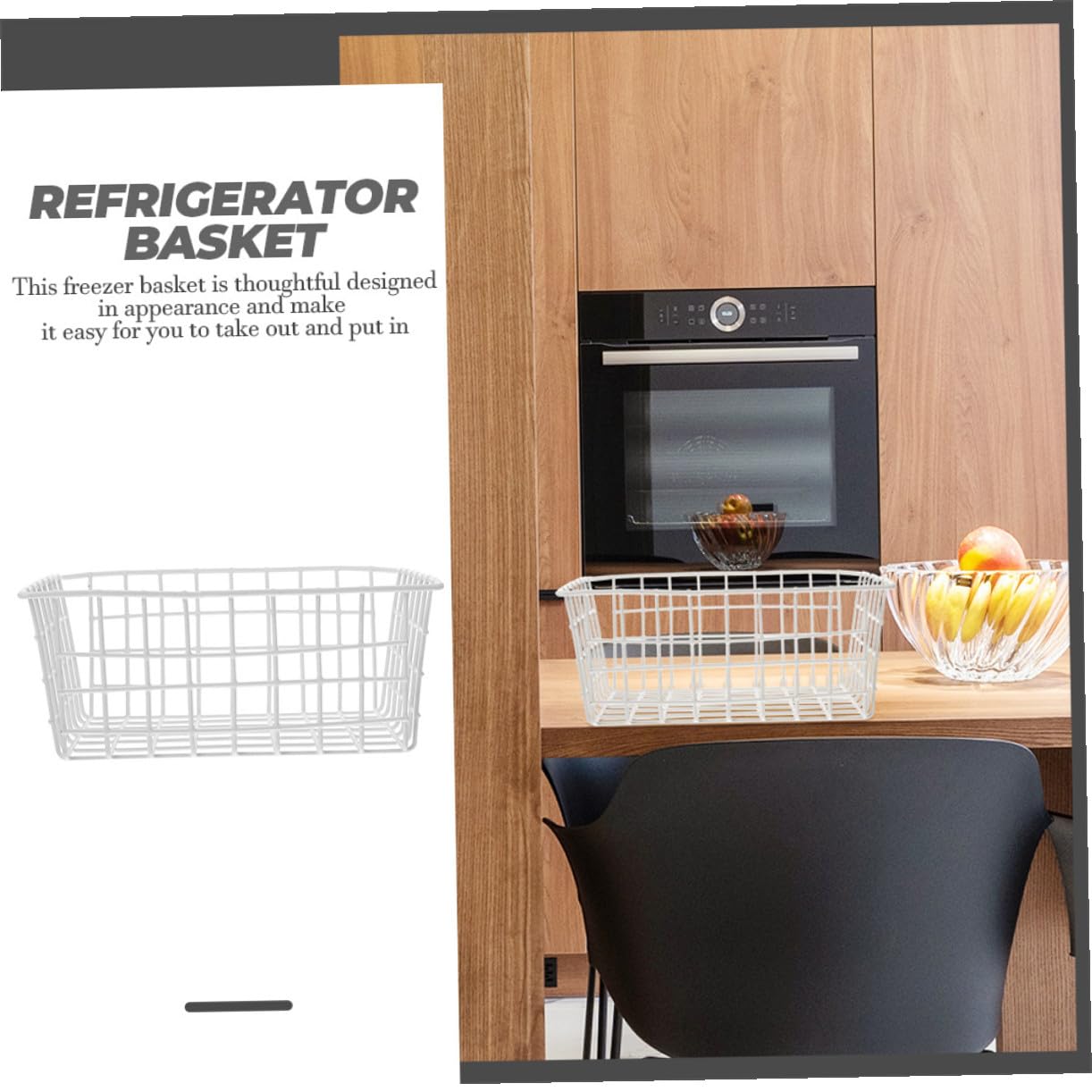 2 Stück Drahtkorb Aufbewahrungskorb 28X215X12cm Weiß Gefrierschrank Organizer Kühlschrankkorb Obst Gemüse Vorratsbehälter für Speisekammer