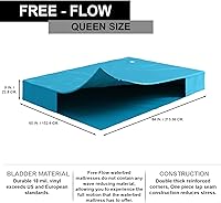 Vista 3 de Colchón de movimiento completo de flujo libre, cámara de agua rígida con esquinas reforzadas, vinilo liso de 0.7 onzas líquidas (Queen