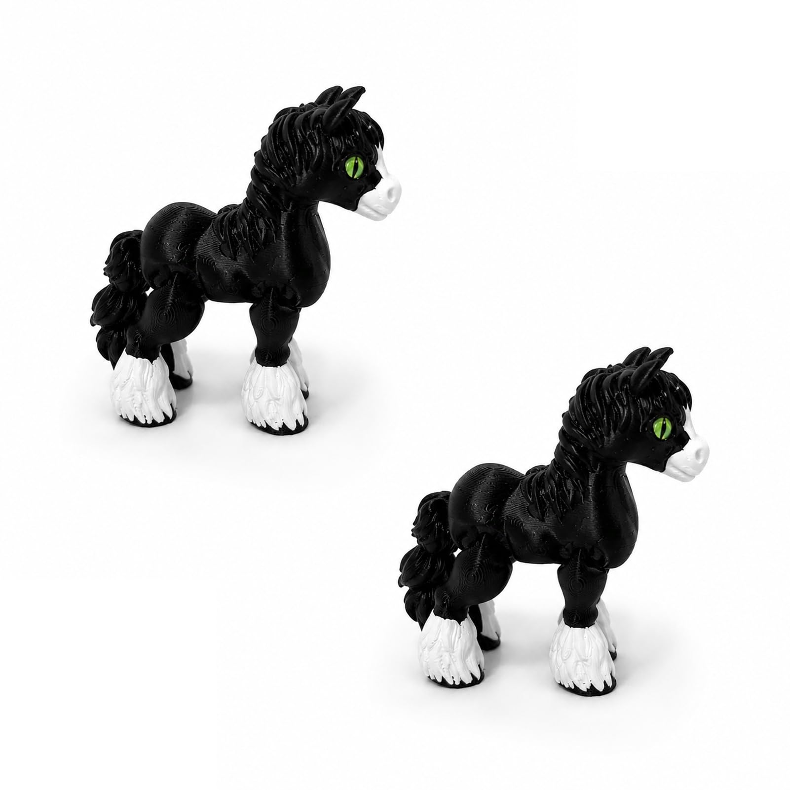 Virelynx 3D Printed Articulated Horse Figurine – Movable Joints Cute Horse Toy with Realistic Eyes, Mini Desktop Decor Compact