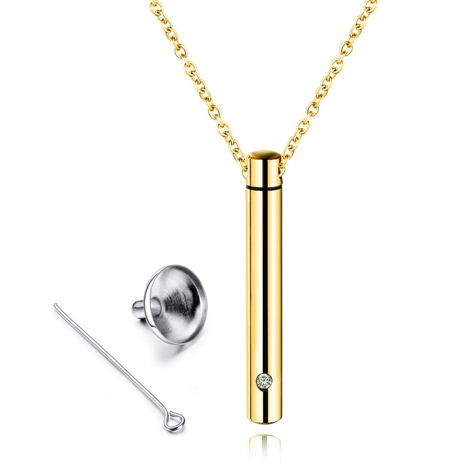 MUERDOU Ashes Necklace Cremation Jewelry Keepsake Holder Memorial Locket Cylinder Urn Necklace for Ashes Pendant