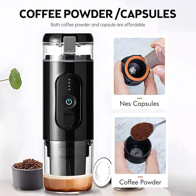 Cafetera Portátil de Espresso con Batería Recargable y 2 en 1 para Café Molido y Cápsulas miniatura 8