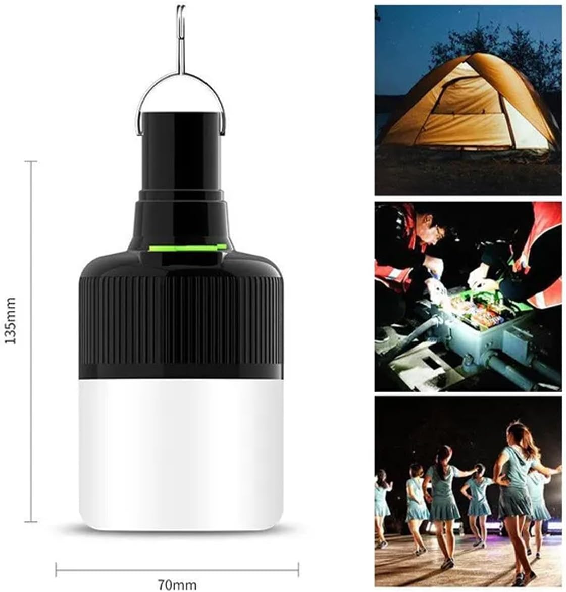 POCKETMAN Super Bright Outdoor Tent Lamp 2 Mode Camping Lamps USB Rechargeable Portable Night LED Bulbs Emergency Lamp for Camping Hiking (10)