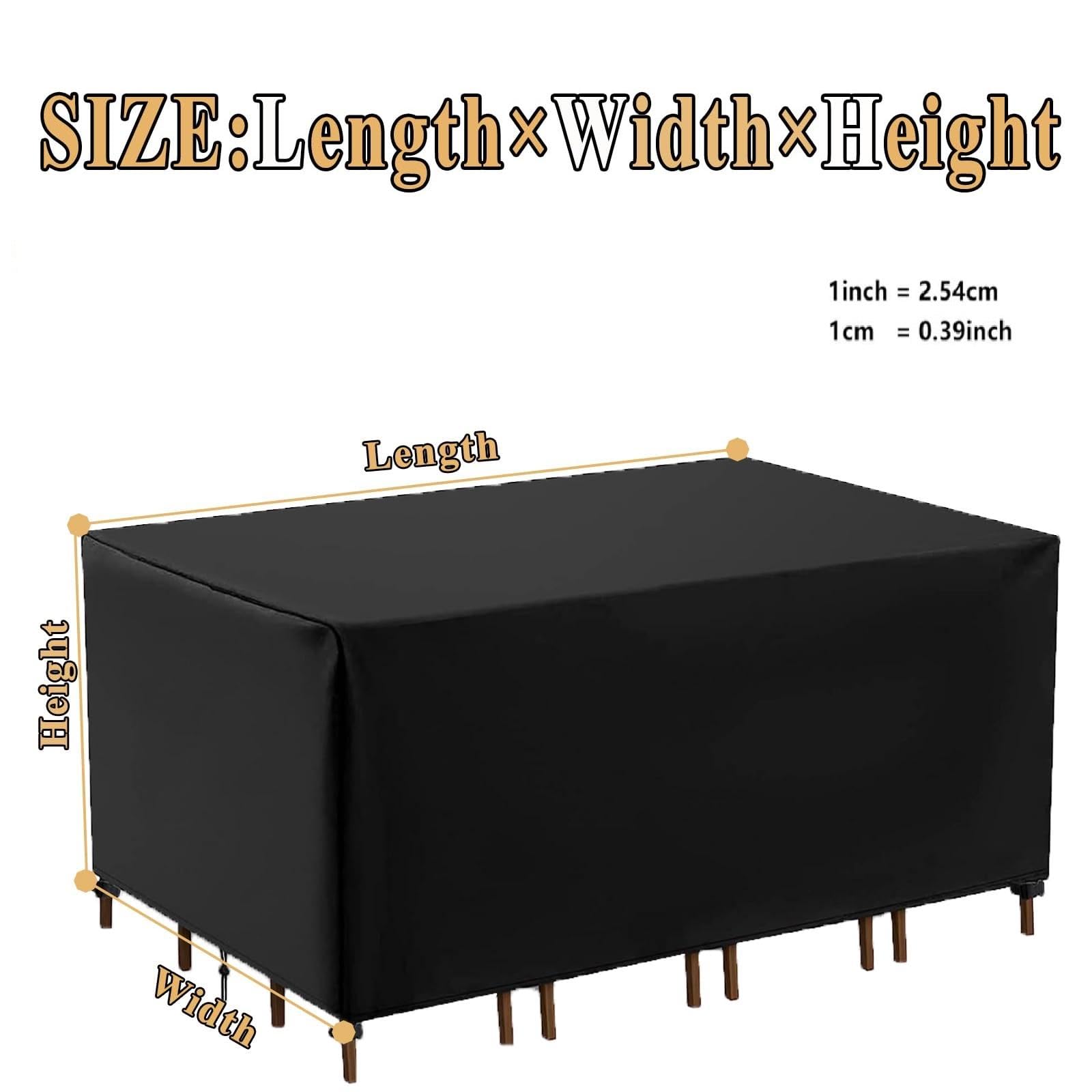 Funda Muebles Jardin 395x335x100cm/LxWxH 420D Oxford Cubierta Impermeable,Funda Para Exterior Tela Impermeable Funda Silla Jardin Exterior Impermeable Para Mesas Sillas Sofás Mobiliario Exterior
