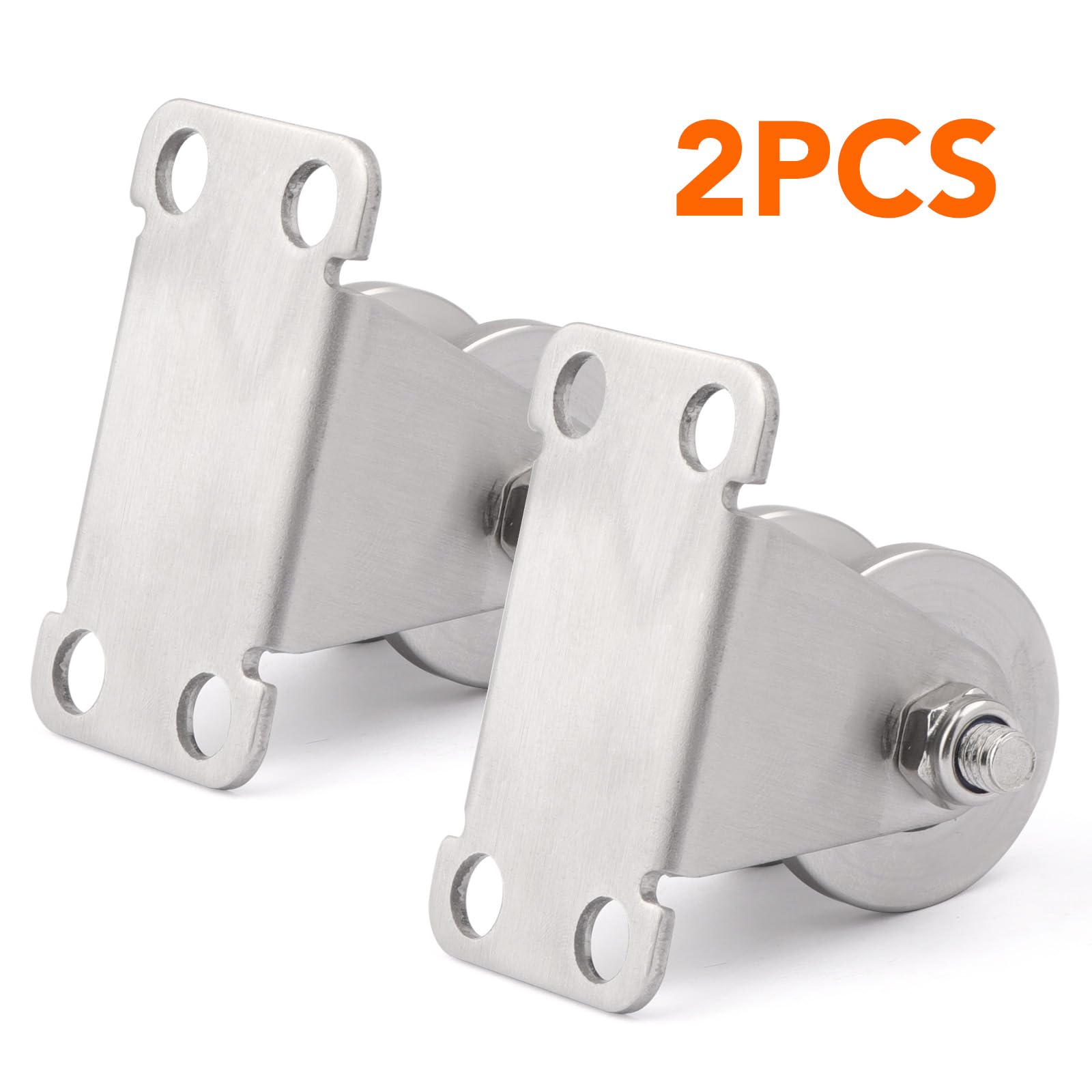 U Groove Wheel 304 Stainless Steel, 1.9" Dia Track Wheel Pulley Block Roller Loading 880lbs, Groove Width 0.62