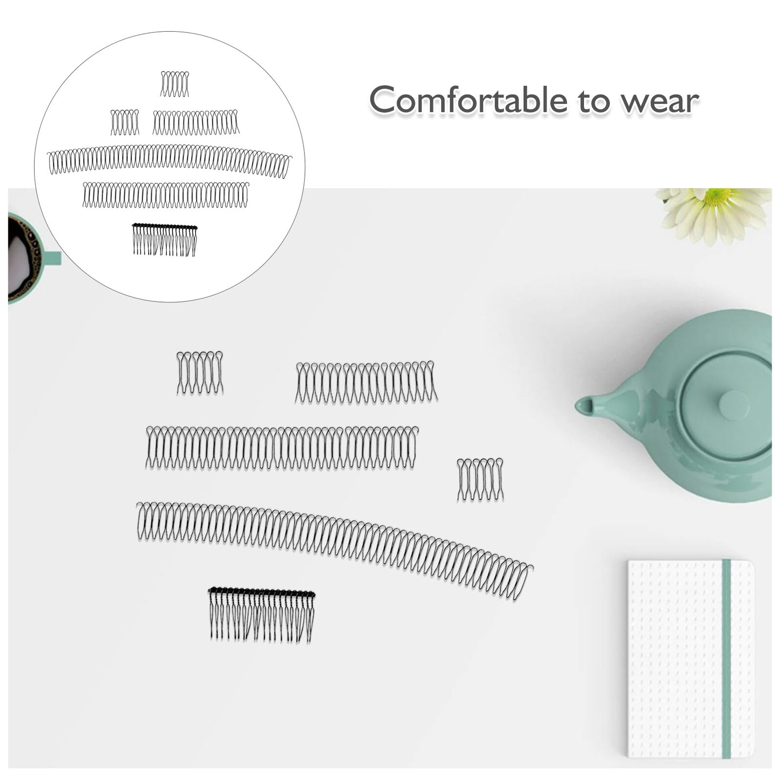 MAGICLULU 5pcs Invisible Comb Hair Finishing Fixer Comb Hair Bun Holder Volume Women Finishing Fixer Bobby Pin Barrettes U Shape Clip Issue Card Miss Girl Metal