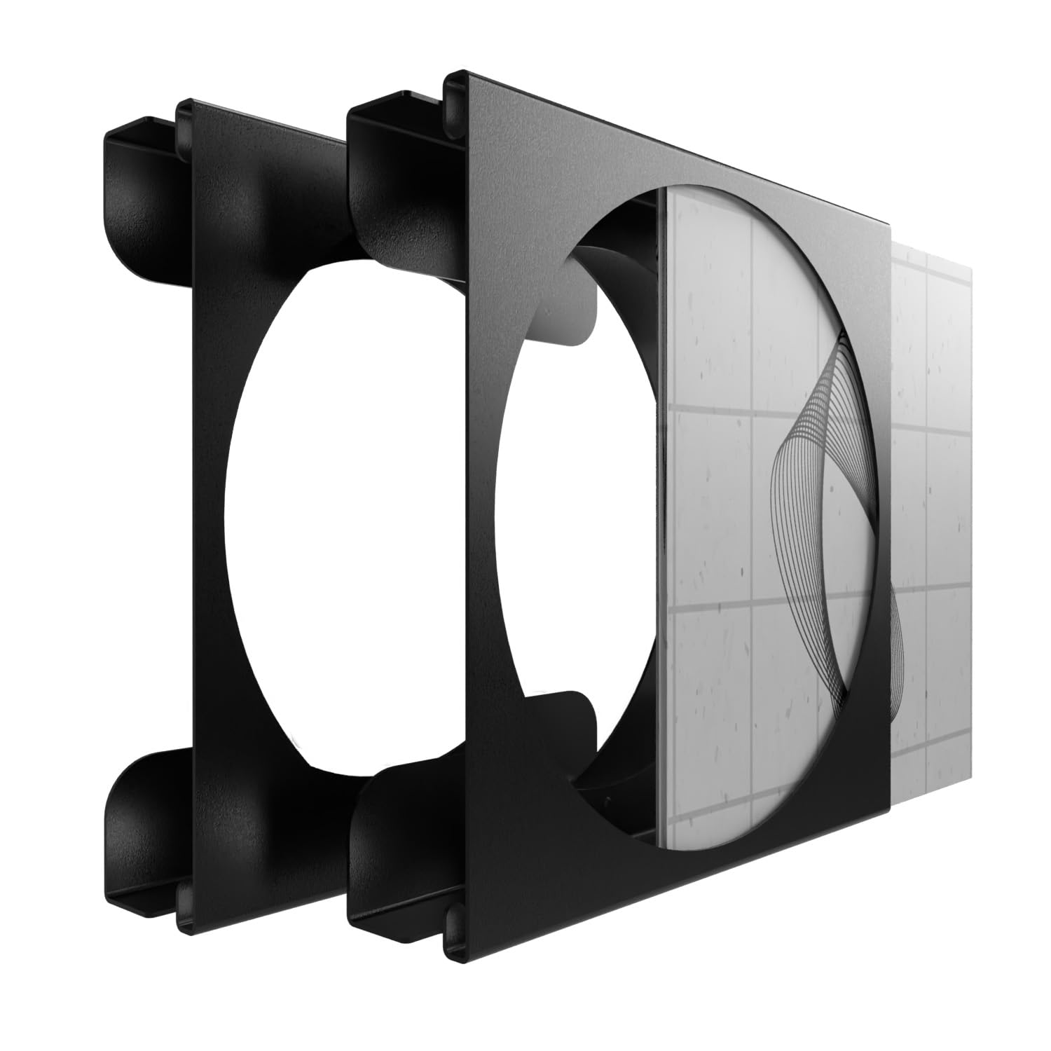 FLATE Estante para Discos de Vinilo de 12 Pulgadas en Negro (Montaje en Pared para Discos LP con Ranura de Inserción)
