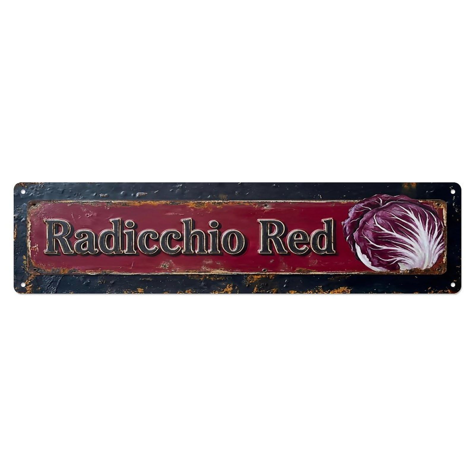 Vintage Radicchio Red Bitter Farmhouse Metal Tin Sign