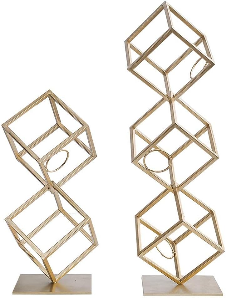 Metal Wine Bottle Rack Wine Rack Wine Shelf Nordic Geometry Gold Wine Bottles Holder Racks Free Standing Tabletop Bottle Holder for Bar Kitchen