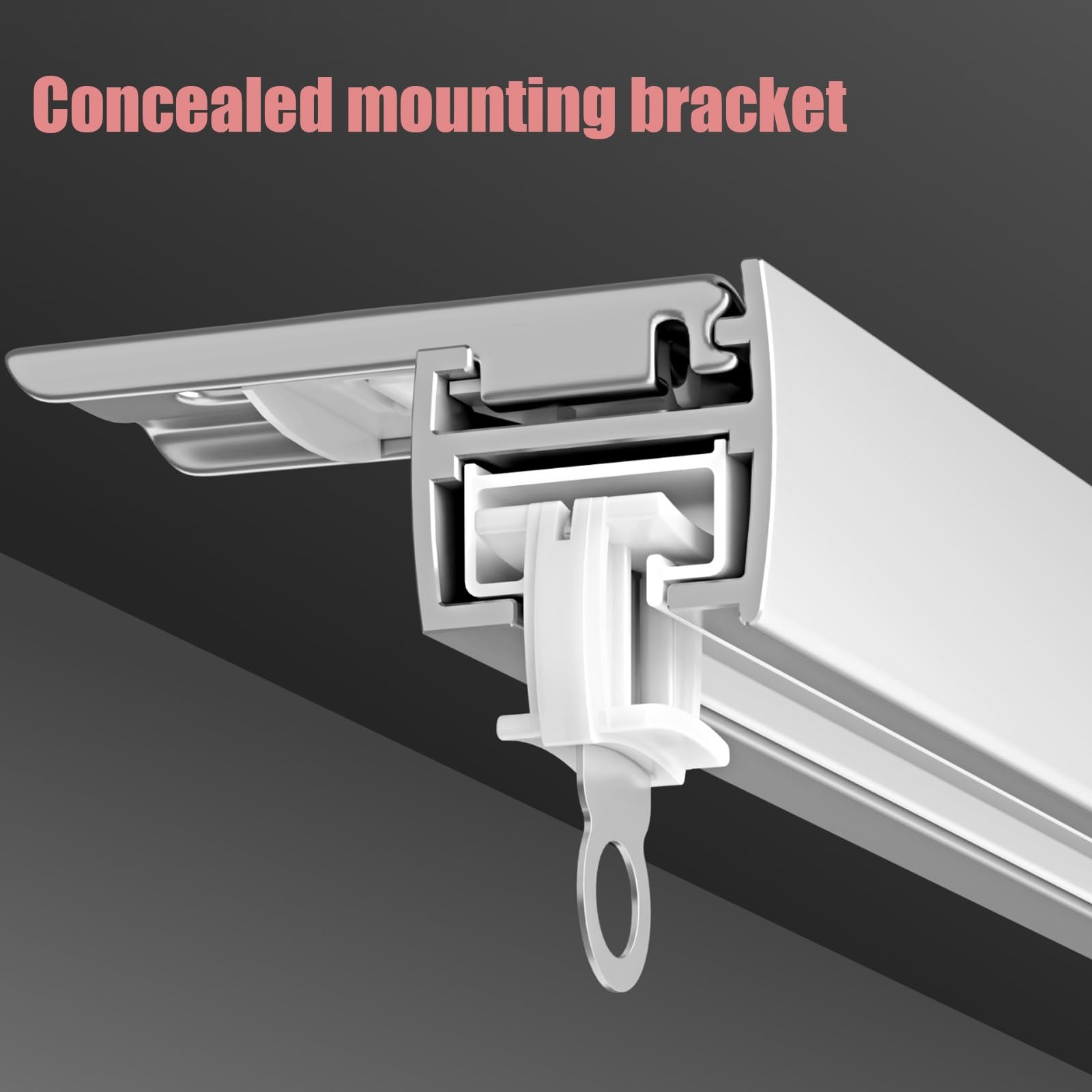 Tringle à rideaux silencieuse en aluminium de 1,80 m, système coulissant pour salon et chambre à coucher, comprend des rouleaux, parfait pour les cloisons de séparation et les rideaux élégants.