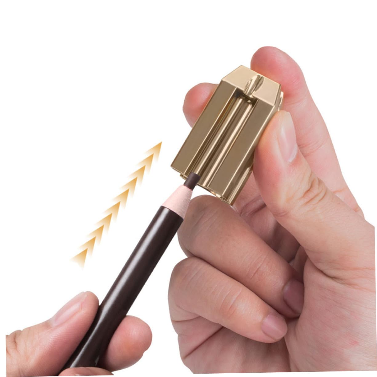 Outanaya 2 Pcs Cosmetic Sharpener Eyeliner Pencil Sharpener Eyebrow Pencil Collect Excess Shavings Four Sides Slots Design