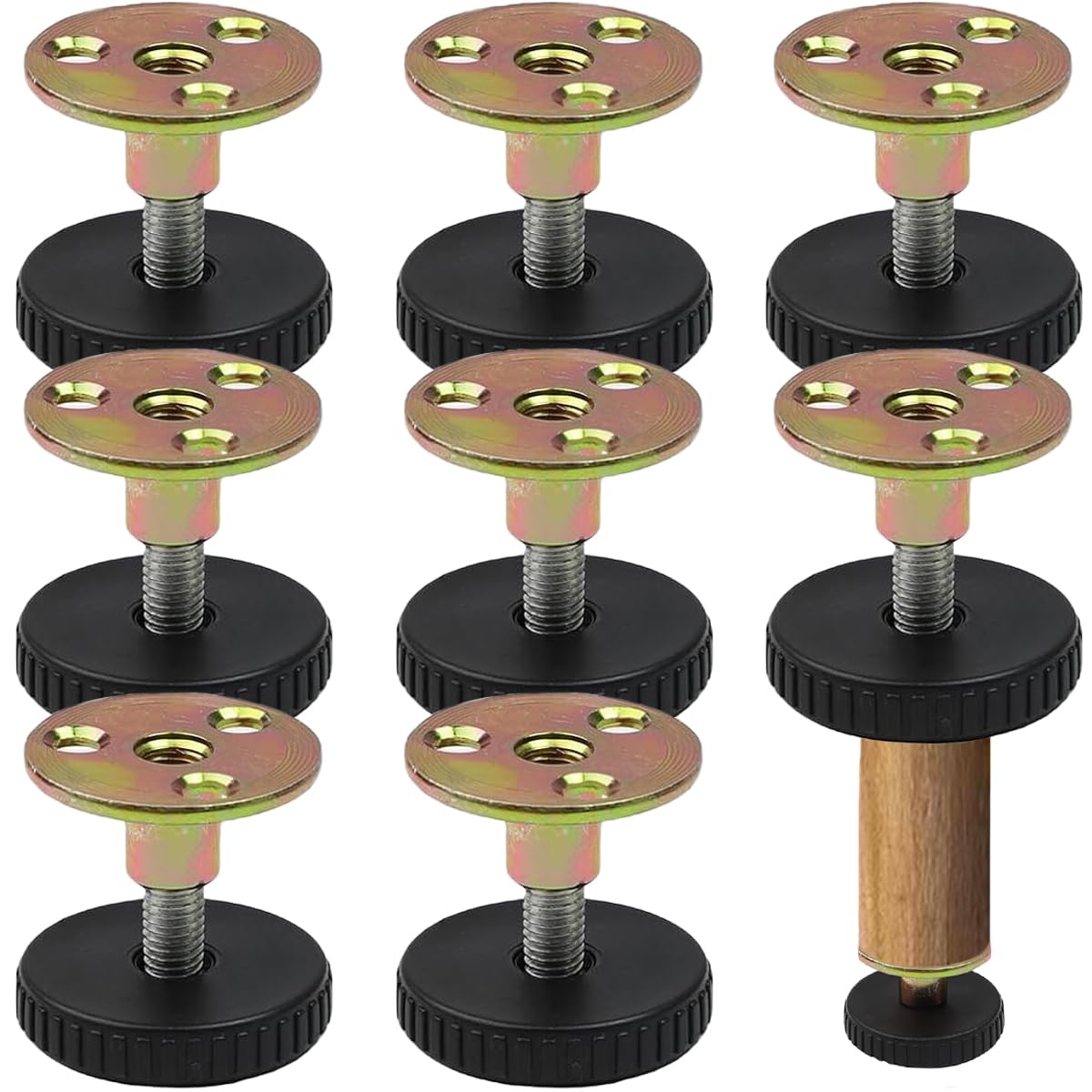 AddLotLot 8 PCS Adjustable Levelling Feets Table Leg Extenders Furniture Legs Adjustable Feet Cabinet Legs Round Furniture Legs Cupboard Feet for Sofas Beds Tables Cabinets