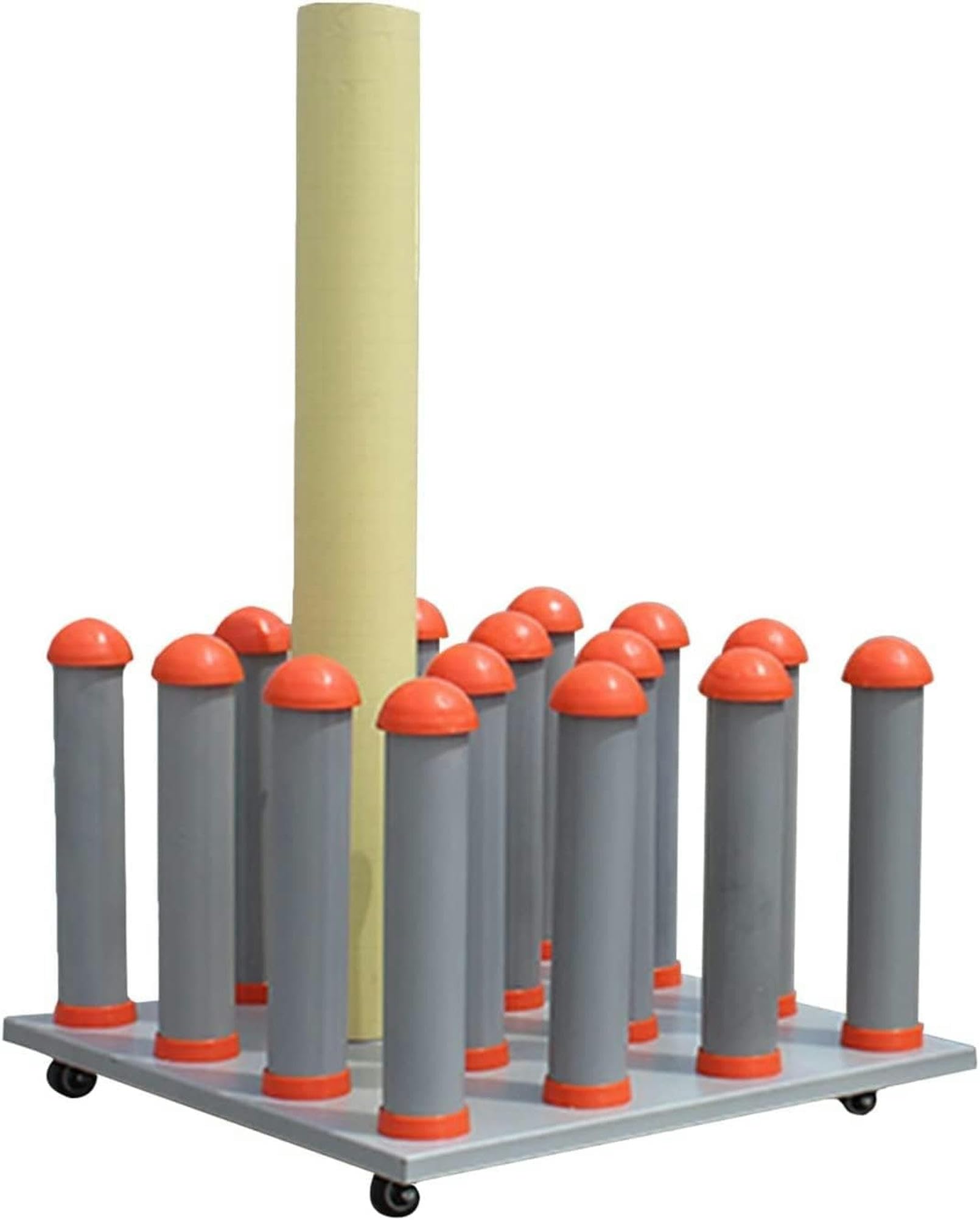 Chariot porte-rouleaux de vinyle mobile en métal noir avec étagères