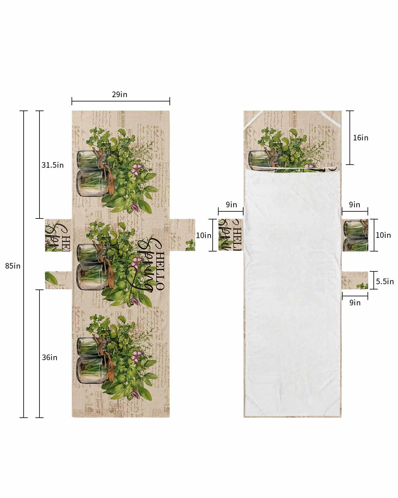 Hello Spring Beach Lounge Chair Towel Cover, Soft Chaise Lounge Towel with Side Pockets Patio Pool Chairs Cover for Beach/Pool Sunbathing 29x85 Pastoral Green Botanical Rustic