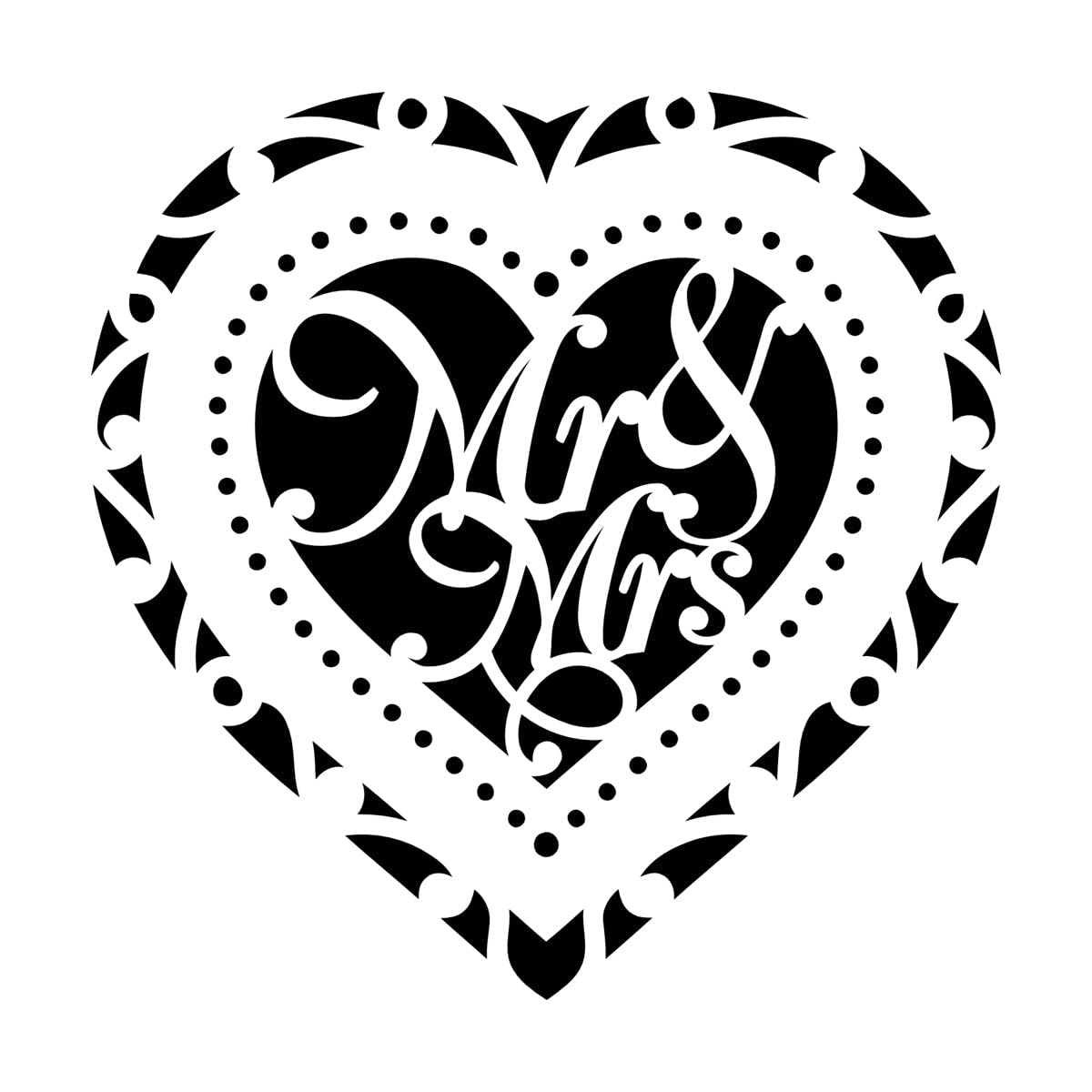 Vinyl Wall Stickers Mr and Mrs Love Romance Family Bedroom 54x55.2cm Multiple Size Options Large Black