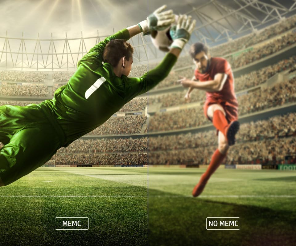 Comparison image showing video with and without MEMC technology