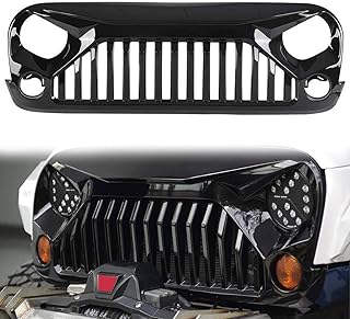 CStern Zewnętrzna kratka chłodnicy przedniej, błyszcząca, czarna, zamiennik do Wrangler JK 2007-2018, ABS, osłona maski zderzaka