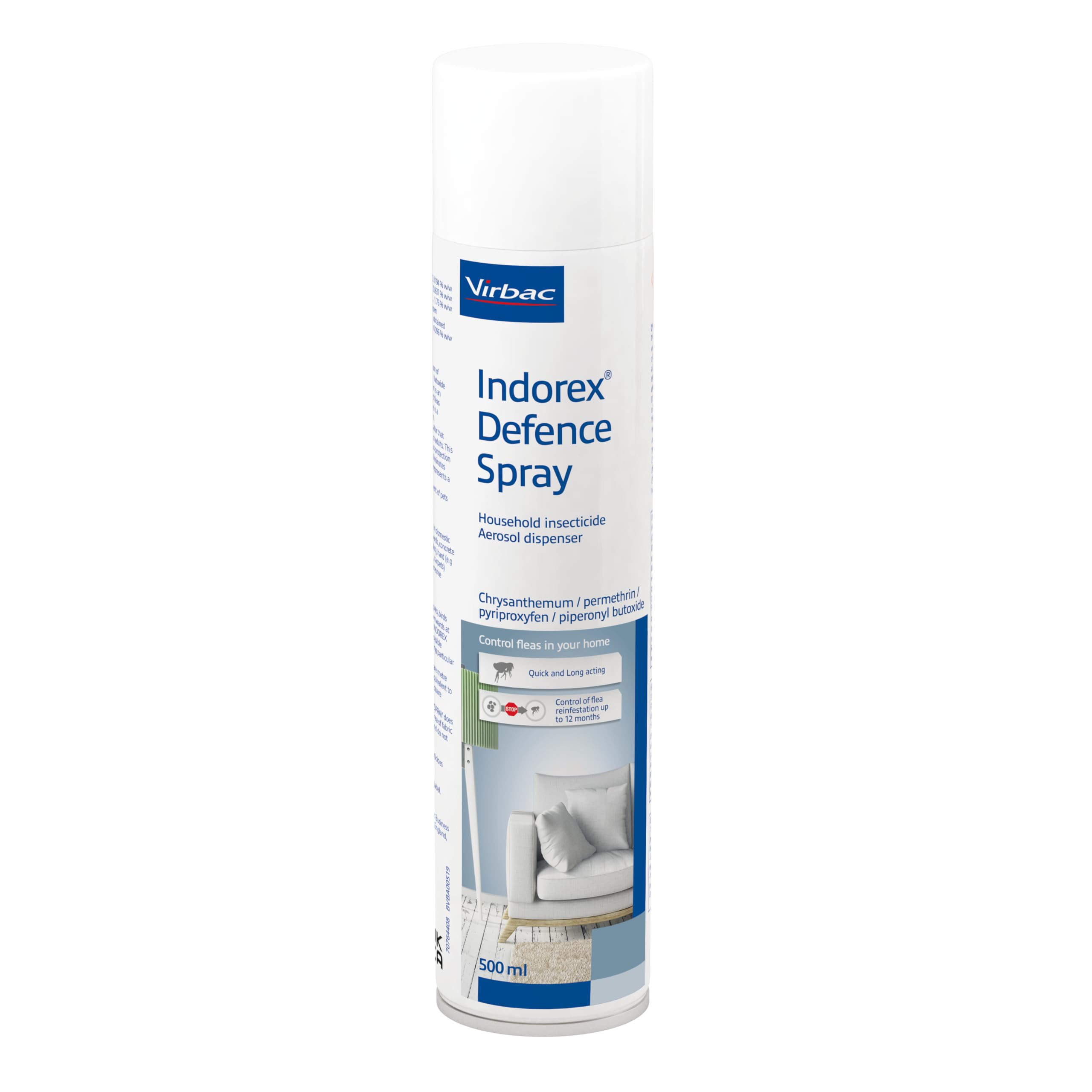 Virbac Indorex Defence Household Flea & Dust Mite Spray 500Ml | X2