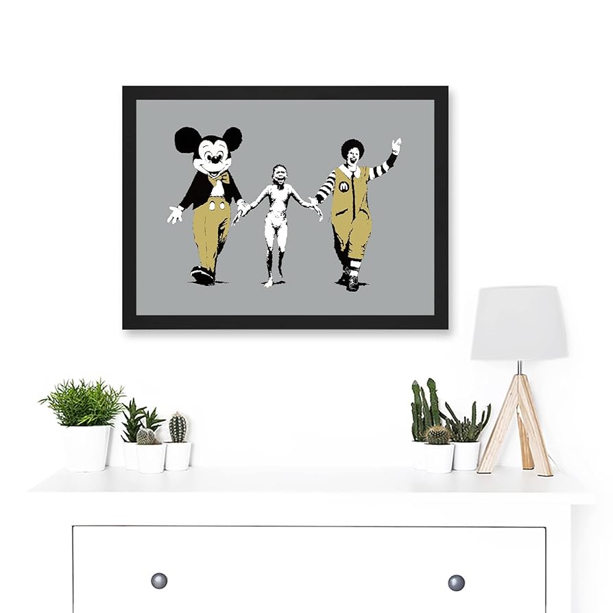 Banksy 絵画 紙本 肉筆 額縁 Amazon.co.jp: Artery8 バンクシー ナパーム グラフィティ