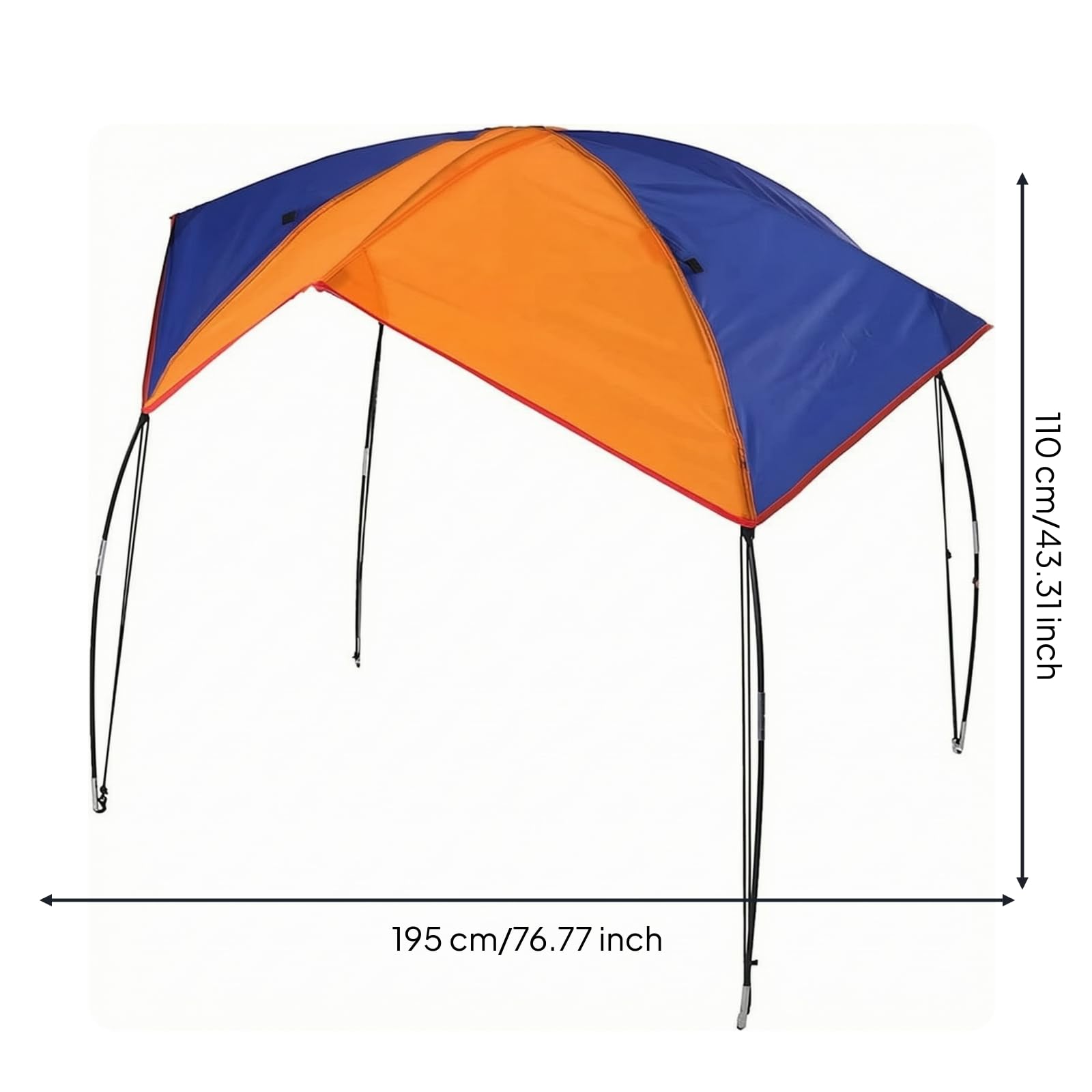 Lino per Gommone Compatto, Grande 195 155CM | Leggero, Tettuccio per Barca con Ganci, Resistente Ai Raggi, Bimini Top, Pesca, Lago, Diportisti