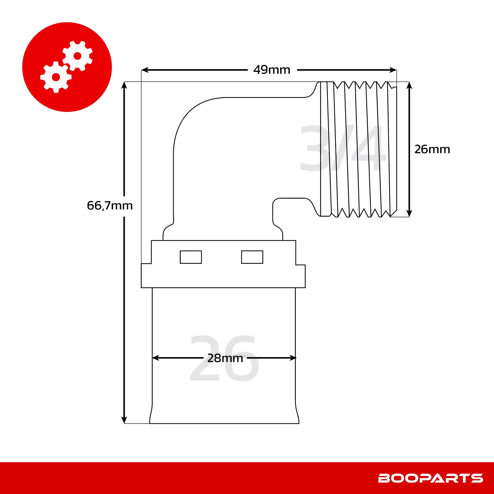 10 piezas – Codo macho a crimpado Ø26-3/4" (20/27) | Conexión multicapa contorno TH | Conexión fontanería acodada impermeable para calefacción y agua sanitaria