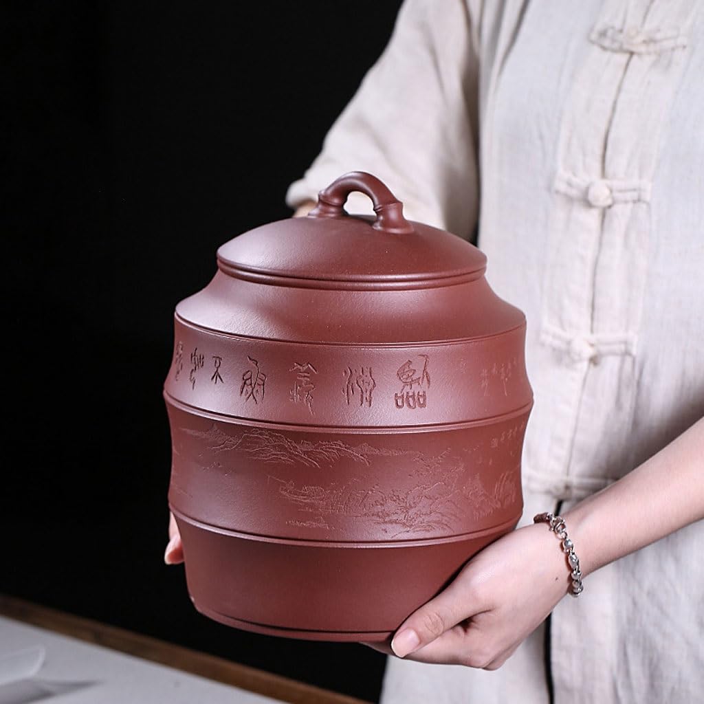 LYGSWDB Pojemnik na herbatę Fioletowy pojemnik na herbatę z piaskiem Butikowy duży rudy sypki pojemnik na herbatę Zamknię słoik do przechowywania Ceramiczny pojemnik na gospodarstwo domowe Puszka na