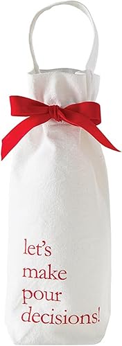 Santa Barbara Design Studio Bolsa de vino de lona con asa, diseño cara a cara, bolsa de regalo reutilizable, 3.5 pulgadas de ancho x 11 pulgadas de