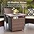 Best Choice Products 28in Gas Fire Pit Table, 50,000 BTU Outdoor Wicker Patio Propane Firepit w/Faux Wood Tabletop, Clear Glass Rocks, Cover, Hideaway Tank Holder, Lid - Brown