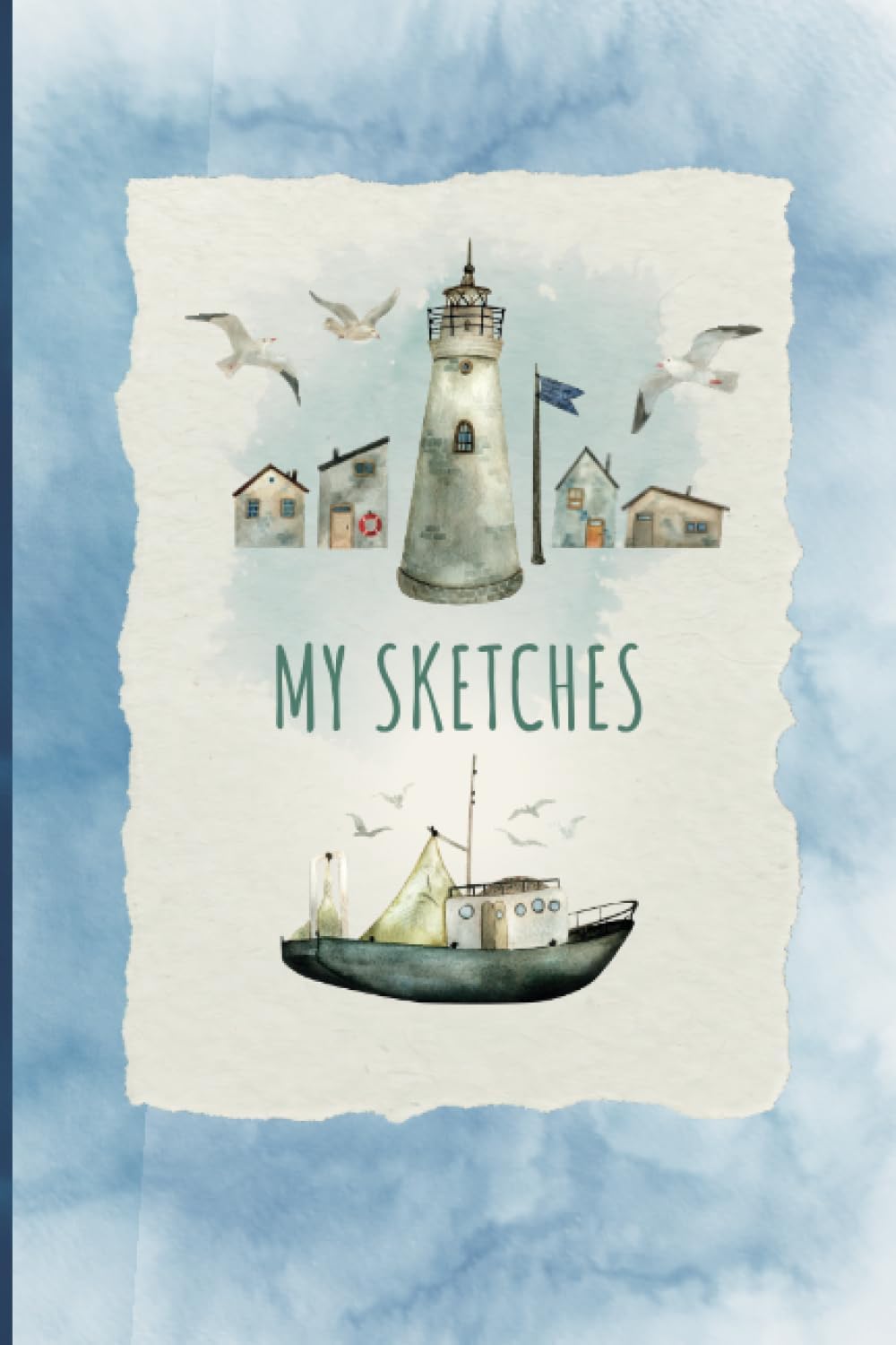 Sketch Book: Sketchbook For Artist Drawing Blank Paper Pad 6" x 9" - Notebook 150 Pages Blank Paper Book For All Ages Lighthouse Cover