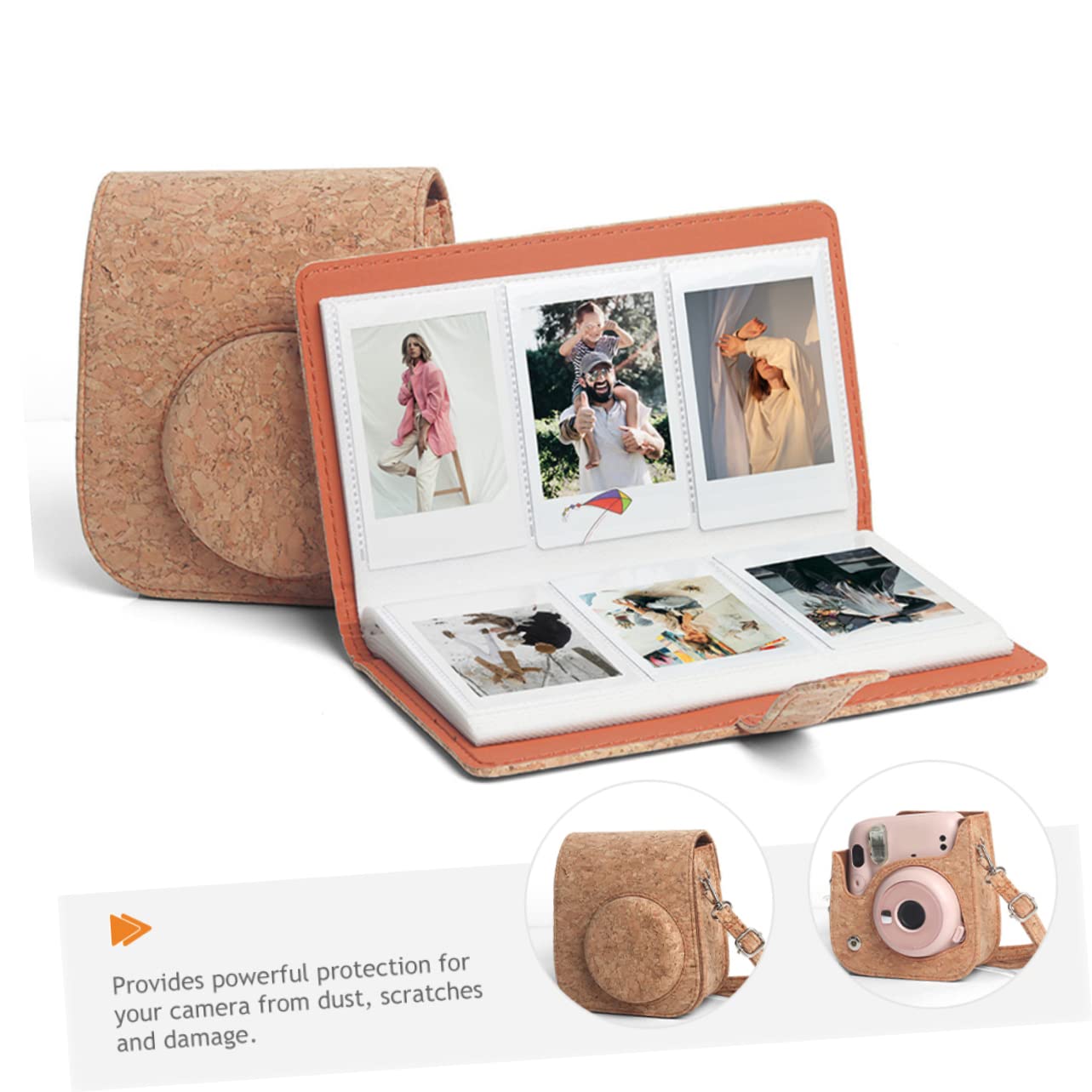 HOMSFOU 2pezzi Custodia Protettiva Per Fotocamera Istantanea Pu Design Rimovibile e Borsa Imbottita Per Mini Perfetta Per Foto Movimento Per Appassionati Di Fotografia