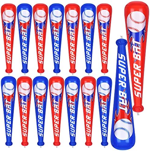 durony 18 Pieces Baseball Bat Inflates 22 Inch Inflatable Baseball Inflates, Baseball Party Supplies, Sports Theme Toy, Birthday Party Decorations