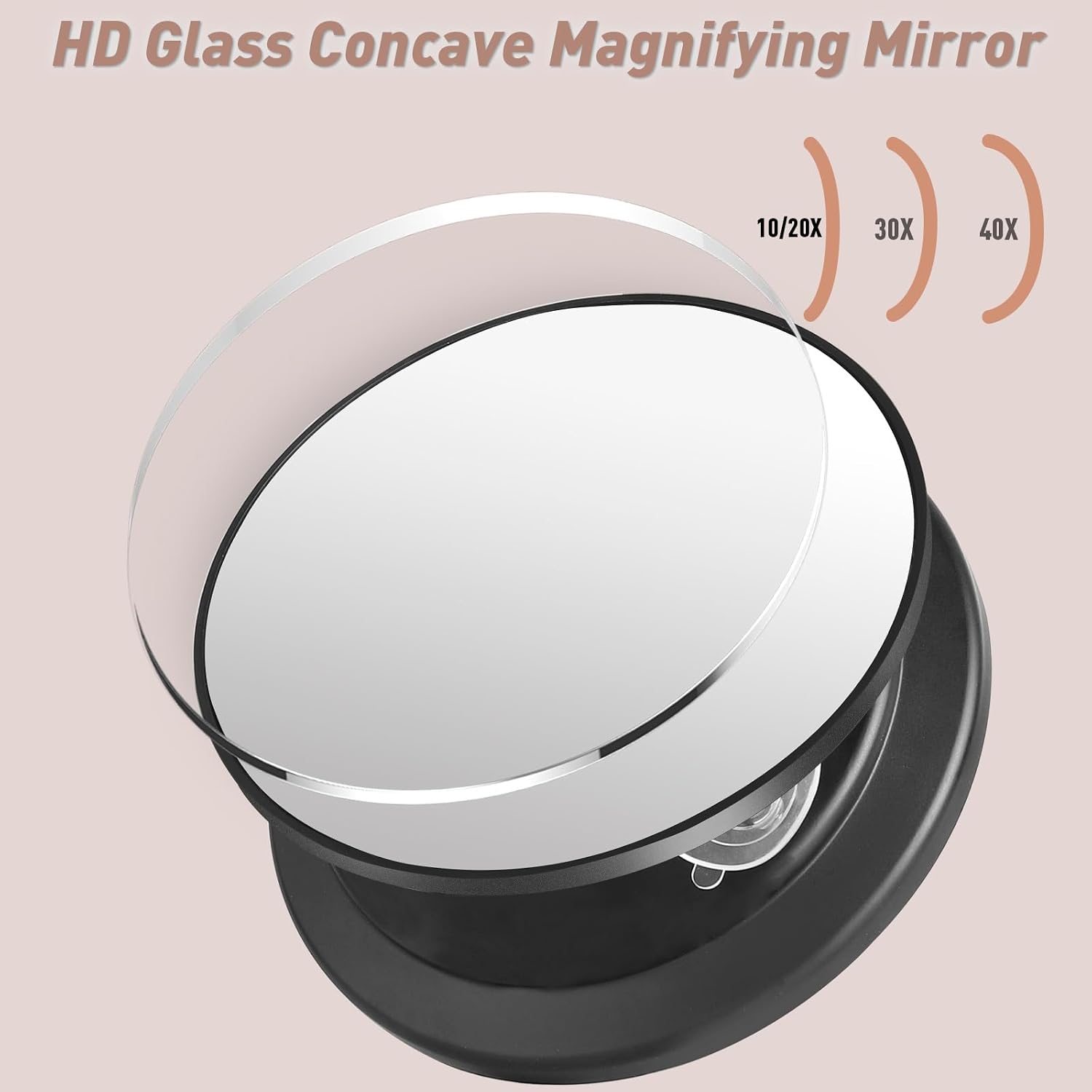 Large 6" 20X Magnifying Mirror with Tweezers, Travel Magnified Mirror 20x with Suction Cups, High Magnification Mirrors 20 x for Detailed Make up image 2