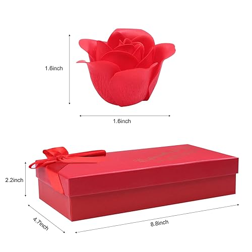 Miniatura 8 de Rotumaty Jabón de baño perfumado floral, pétalos de rosa, juego de jabón de rosas de aceite esencial vegetal, el mejor regalo para mujeres, niñas,