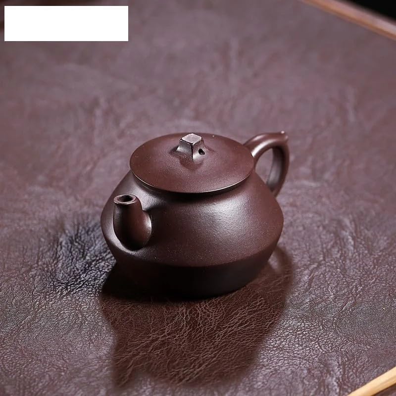 Bouilloire à thé 190 ML, théière Classique en Argile Violette, poterie Artisanale en Terre Crue Violette avec Filtre, Service à thé Chinois Zisha, théière pour cuisinière