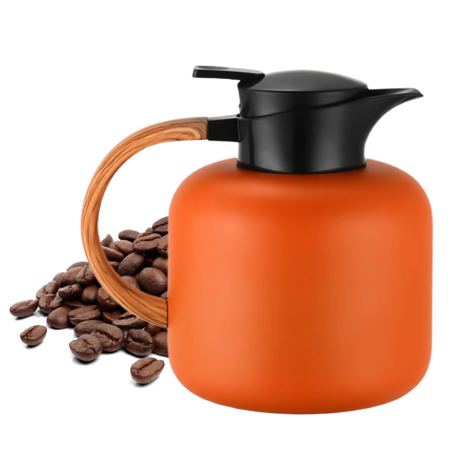 Wasserkaraffe 2 Liter Vakuum Anti Rutsch Griff | Edelstahl Wasserkaraffe Für Heiße Und Kalte Getränke Wie Saft, Tee, Schokolade Für Zuhause, Party, Restaurant,
