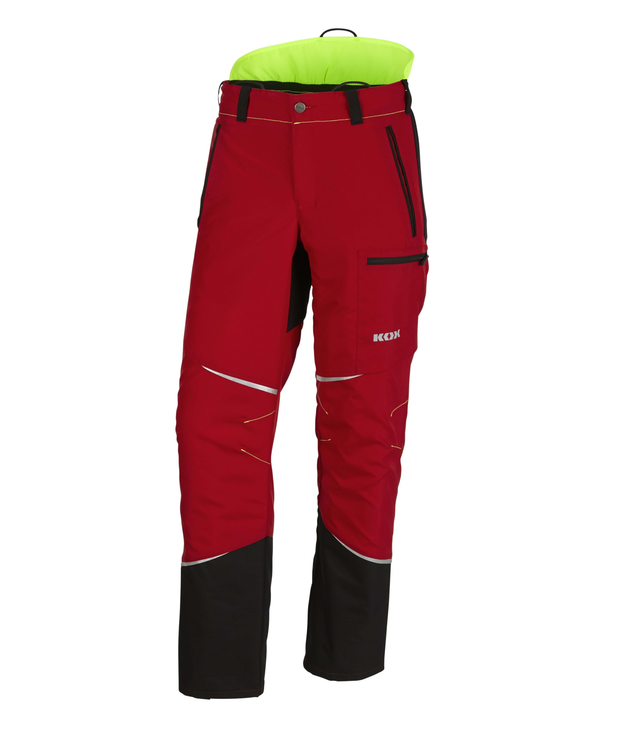 KOX Schnittschutzhose Mistral 3.0 Rot/Gelb Größe 98 | Typ A