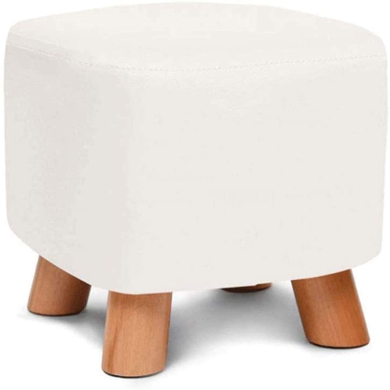 Taburete tocador elegante de madera maciza y acabado cuero PU premium