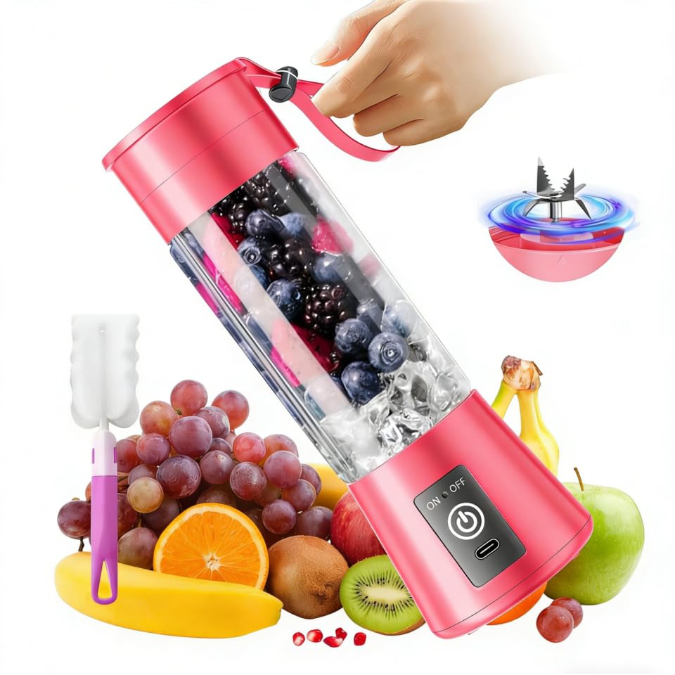 Image of Small Cordless Shakes & Smoothie Blender - Portable Personal Size Blender | 380ML BPA Free Juice Cup, High Speed of 20,000 Rpm, Squeezing Fresh Juice Suit in Sports /Office /Home /Travel