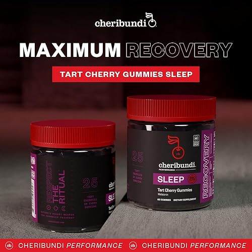 Miniatura 2 de Cheribundi Tart Cherry Gummies Sleep  Rendimiento para una máxima recuperación con 25 cerezas ácidas  Potente apoyo antioxidante, sin OMG, sin