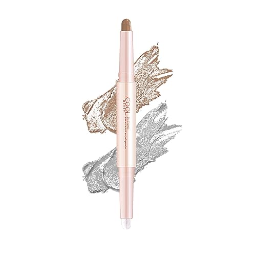 LAMUSELAND Sombra de ojos en barra color crema, 2 tonos con brillantina, degradado, doble cabeza, sombra de ojos, lápiz de lápiz, juego de lápices