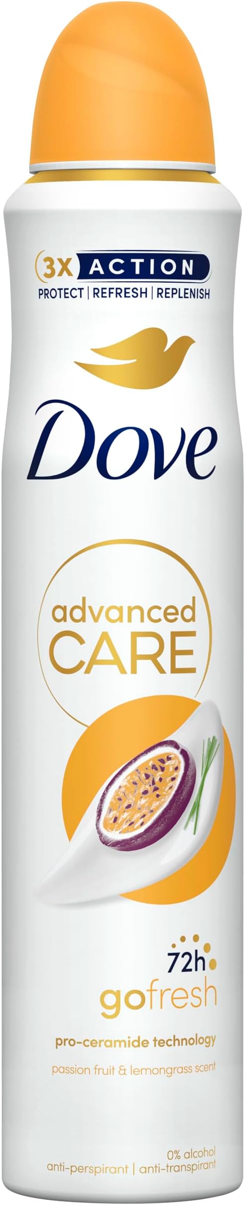 Advanced Care Go Fresh Passion Fruit & Lemongrass Scent Women's Antiperspirant Deodorant Spray for 72 hour protection against sweat and odour with Pro-Ceramide technology 200 ml