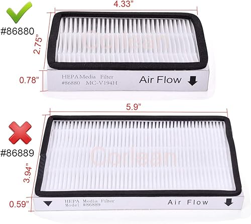 Miniatura 6 de Paquete de 4 filtros HEPA de vacío Kenmore EF-2 86880. Compara para reemplazar Sears Kenmore Part # 20-86880 (86880), 40320, EF2, 610445. También