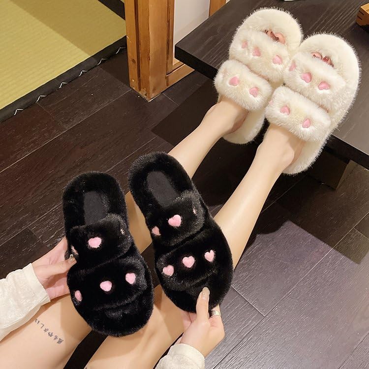 Women's Autumn/Winter Outerwear Slippers - Soft Faux Fur Lined Comfortable House Shoes for Home & Casual Wear2