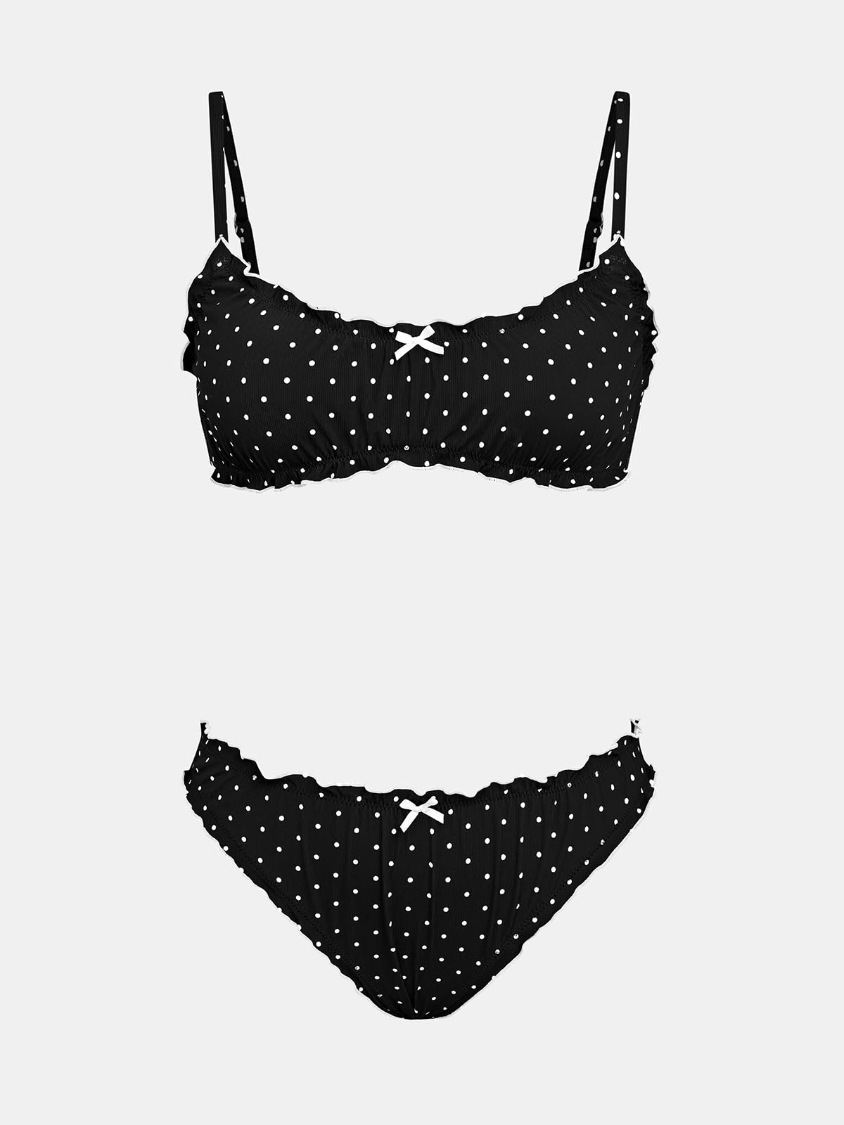 CUPSHE Bikini deux pièces à encolure dégagée pour femme - Taille basse